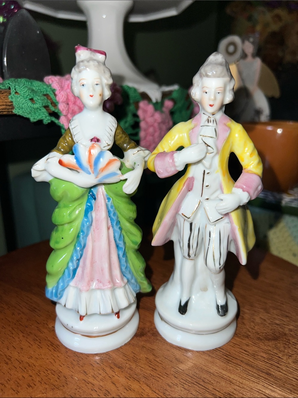 Pair of Hand-Painted Porcelain Figurines - Made in Japan - Picture 1 of 3